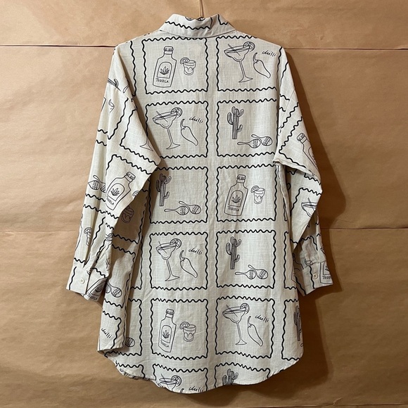 Billy J | NWT Piper Shirt Dress Chili Cactus Button Down Cocktail Print Size XS - Picture 9 of 11